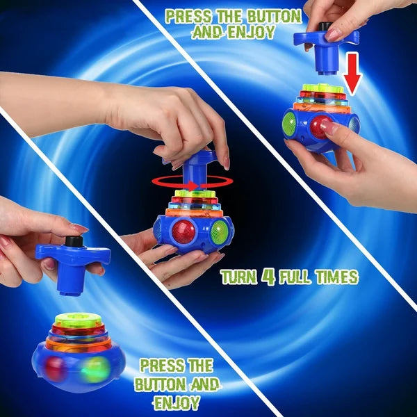 Music Blinking Spinner Toy with Launcher