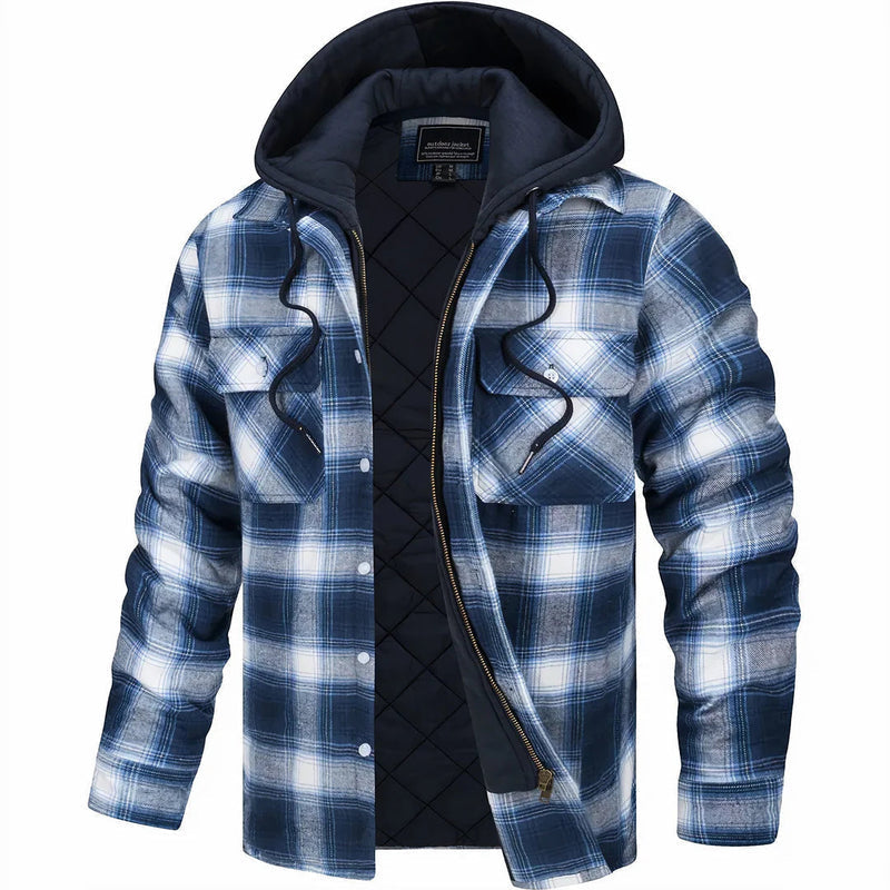 Nadav - Elegant Warm Hooded Jacket with Long Sleeves and Buttons