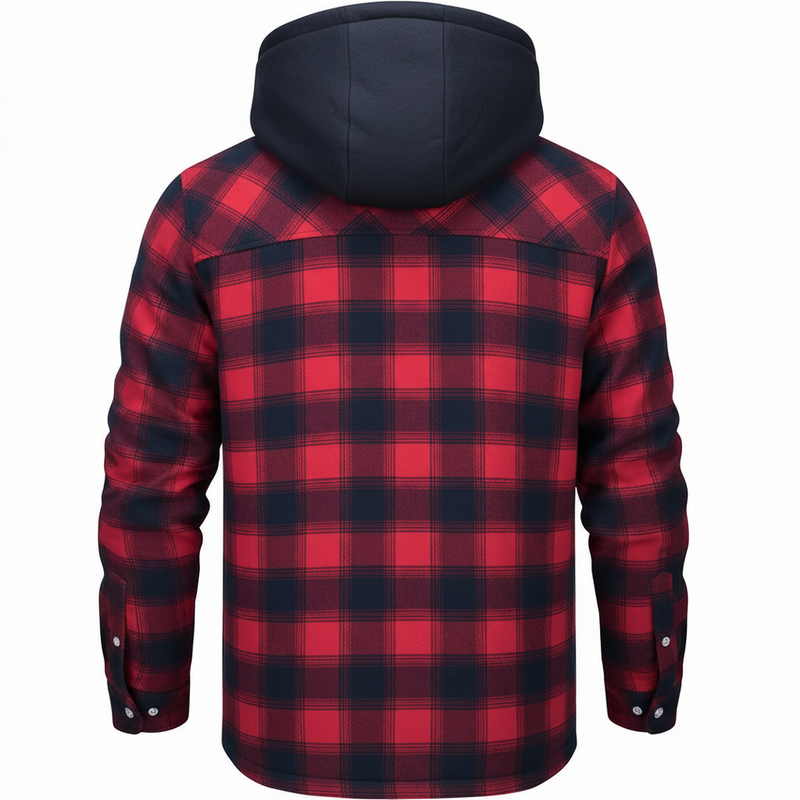 Nadav - Elegant Warm Hooded Jacket with Long Sleeves and Buttons