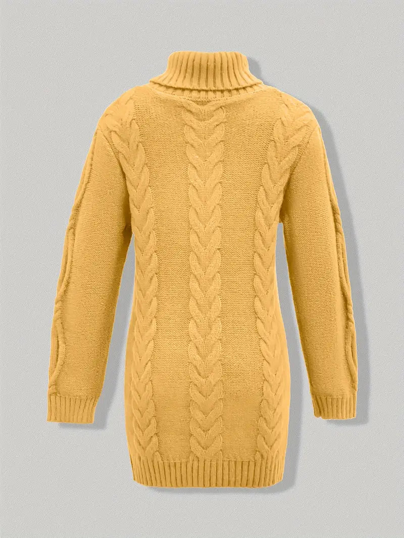Narda - Chunky Knit Turtleneck Dress