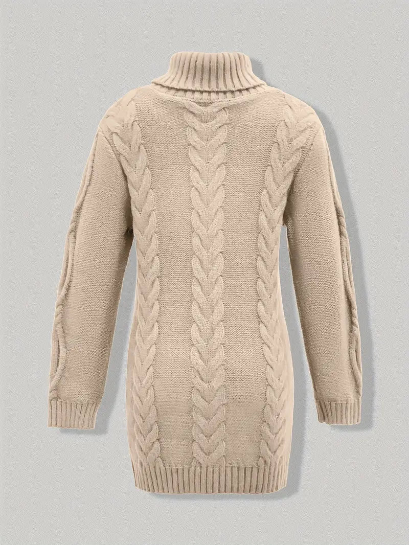 Narda - Chunky Knit Turtleneck Dress