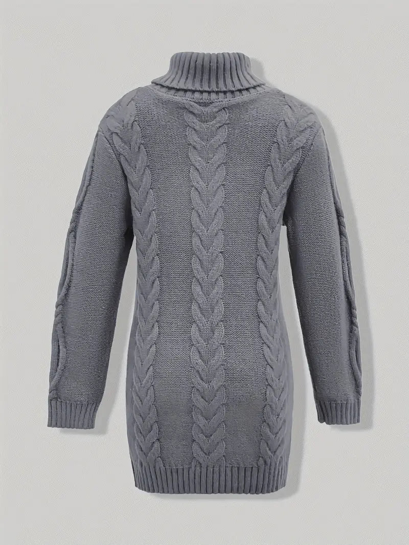 Narda - Chunky Knit Turtleneck Dress