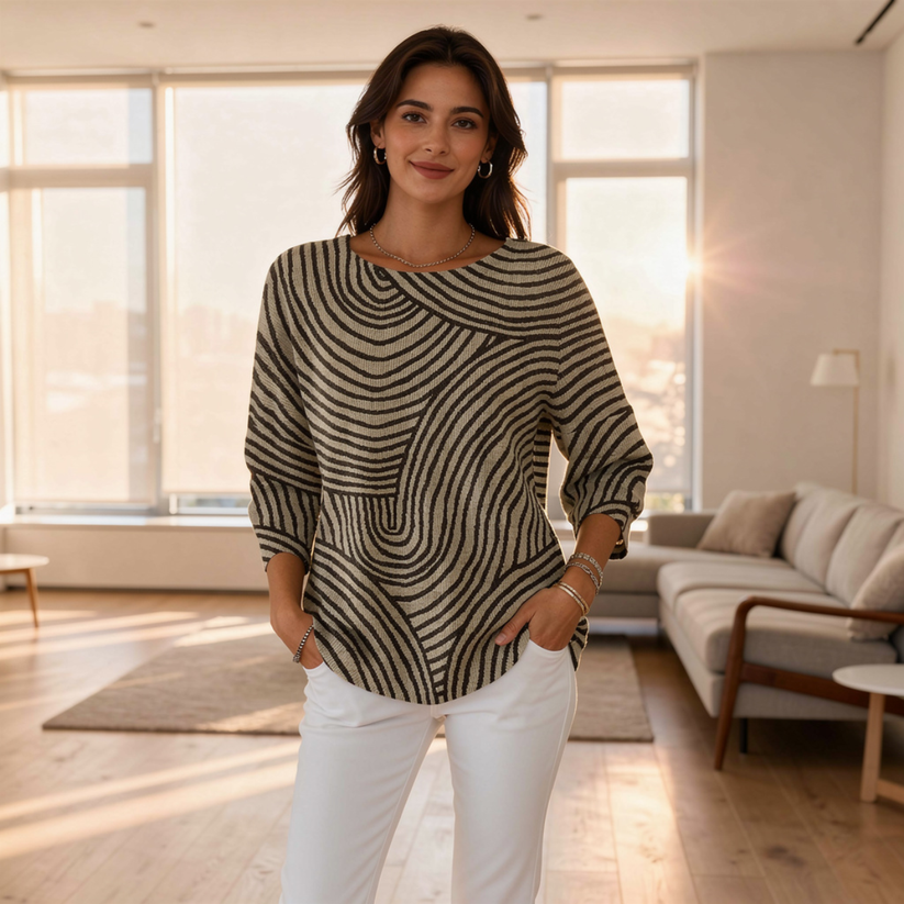 Neisha – Long Sleeve T-Shirt with Round Neck