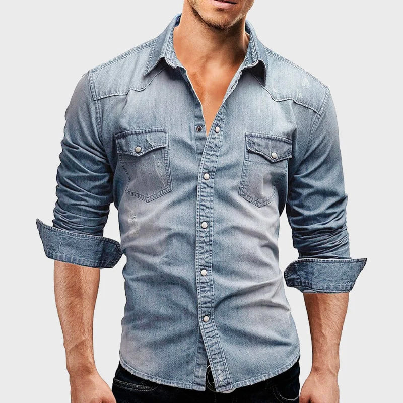 Nemanja – Elegant Denim Shirt with Pockets