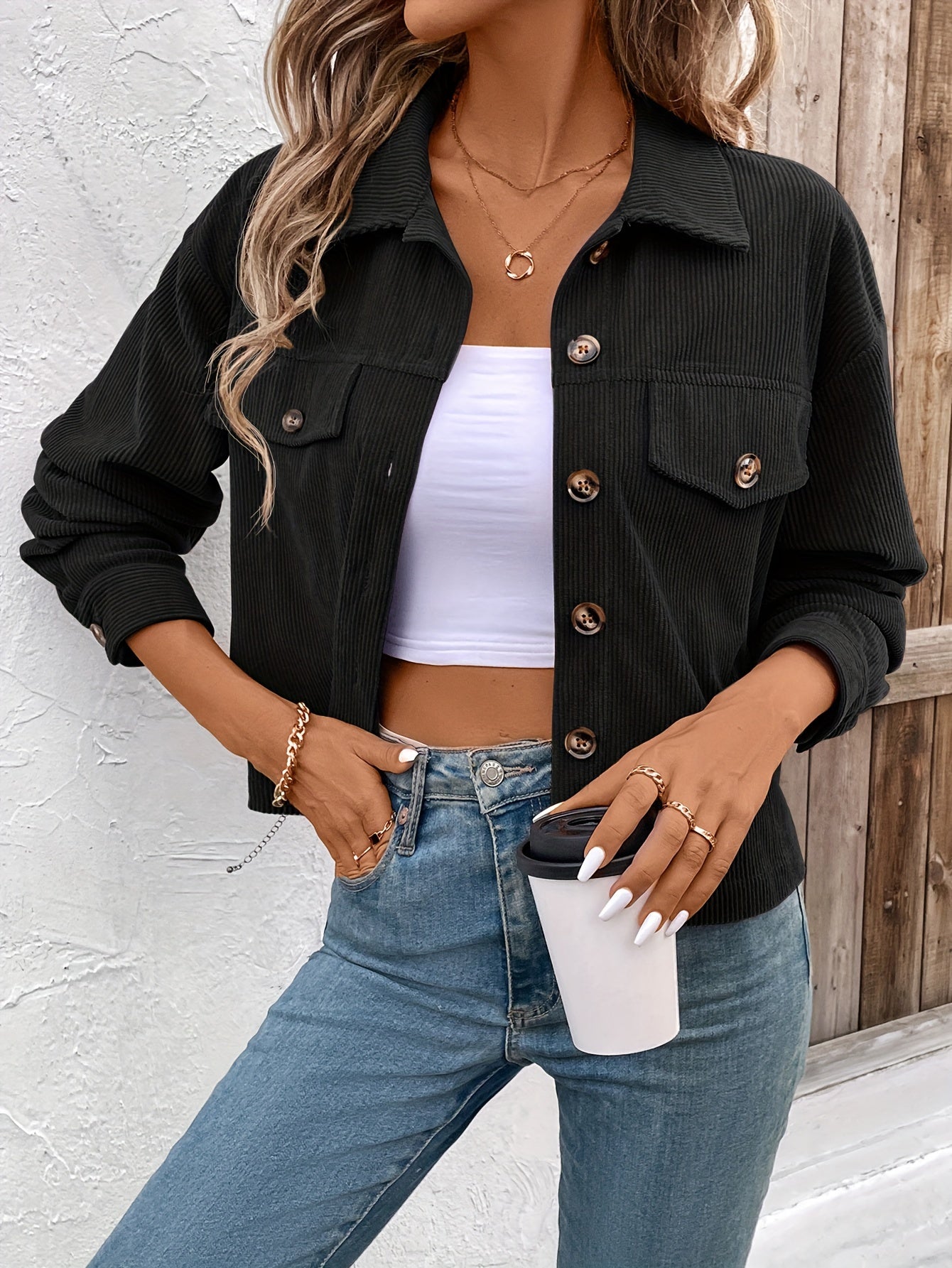 Nichola – Long-Sleeved Jacket with Button Placket