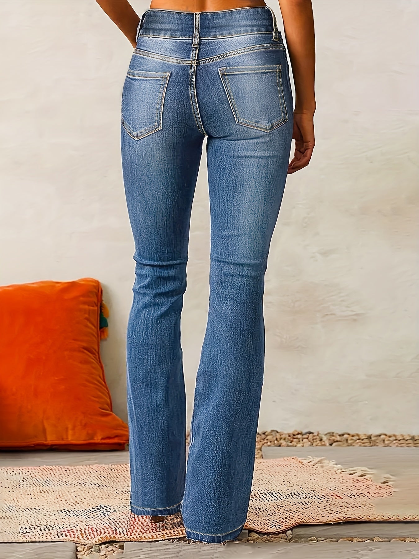 Nirvana – Flared Jeans with Front Button Placket