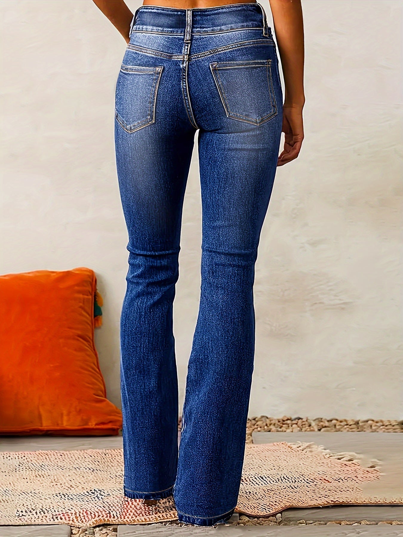 Nirvana – Flared Jeans with Front Button Placket