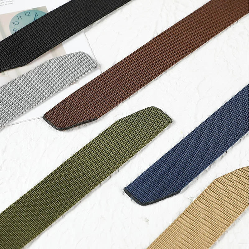 Non-metallic, non-magnetic buckle nylon belt