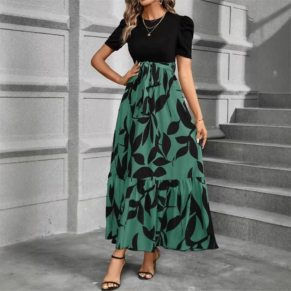 Nuray – Elegant Short-Sleeved Floral Dress