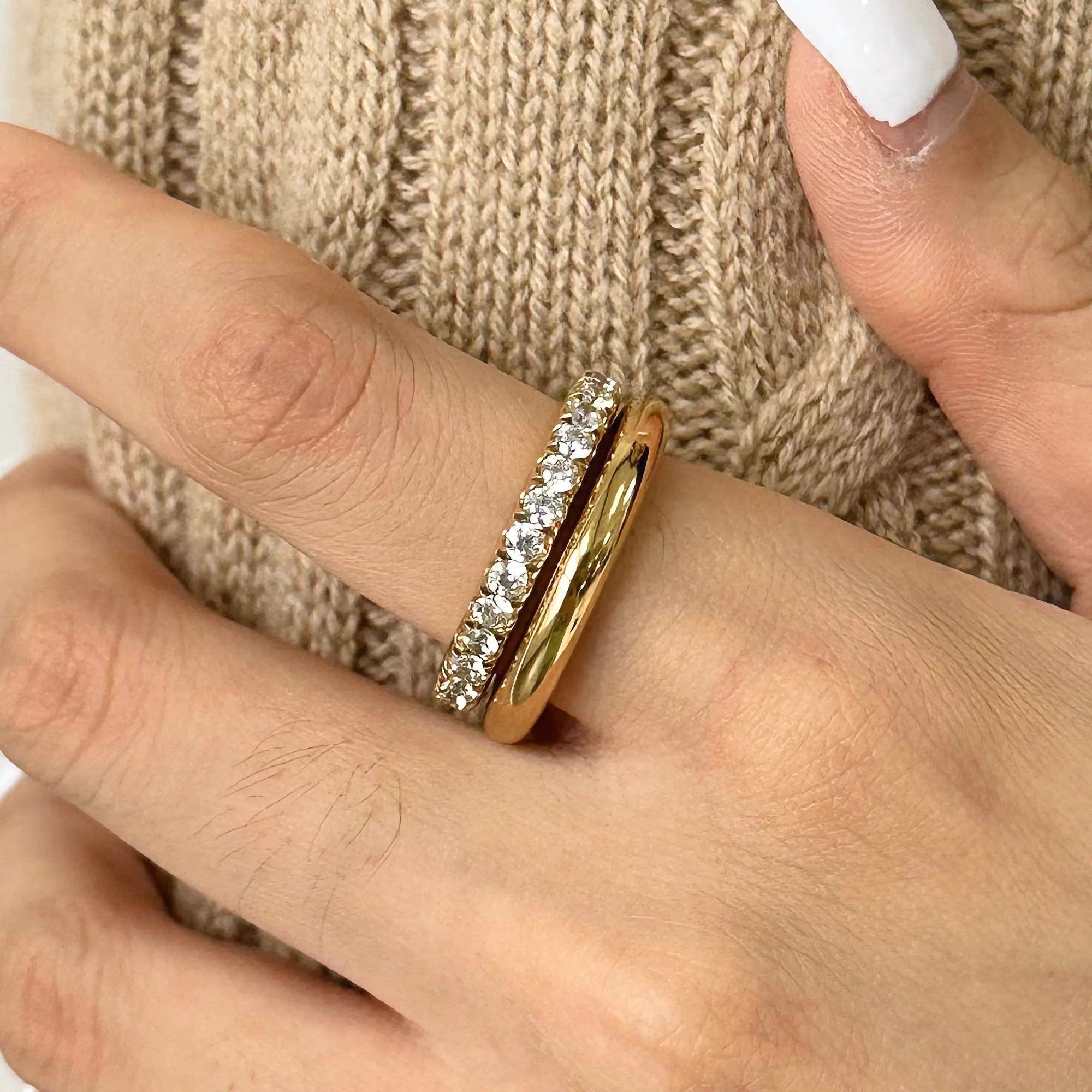 Anello impilabile con diamanti Alison