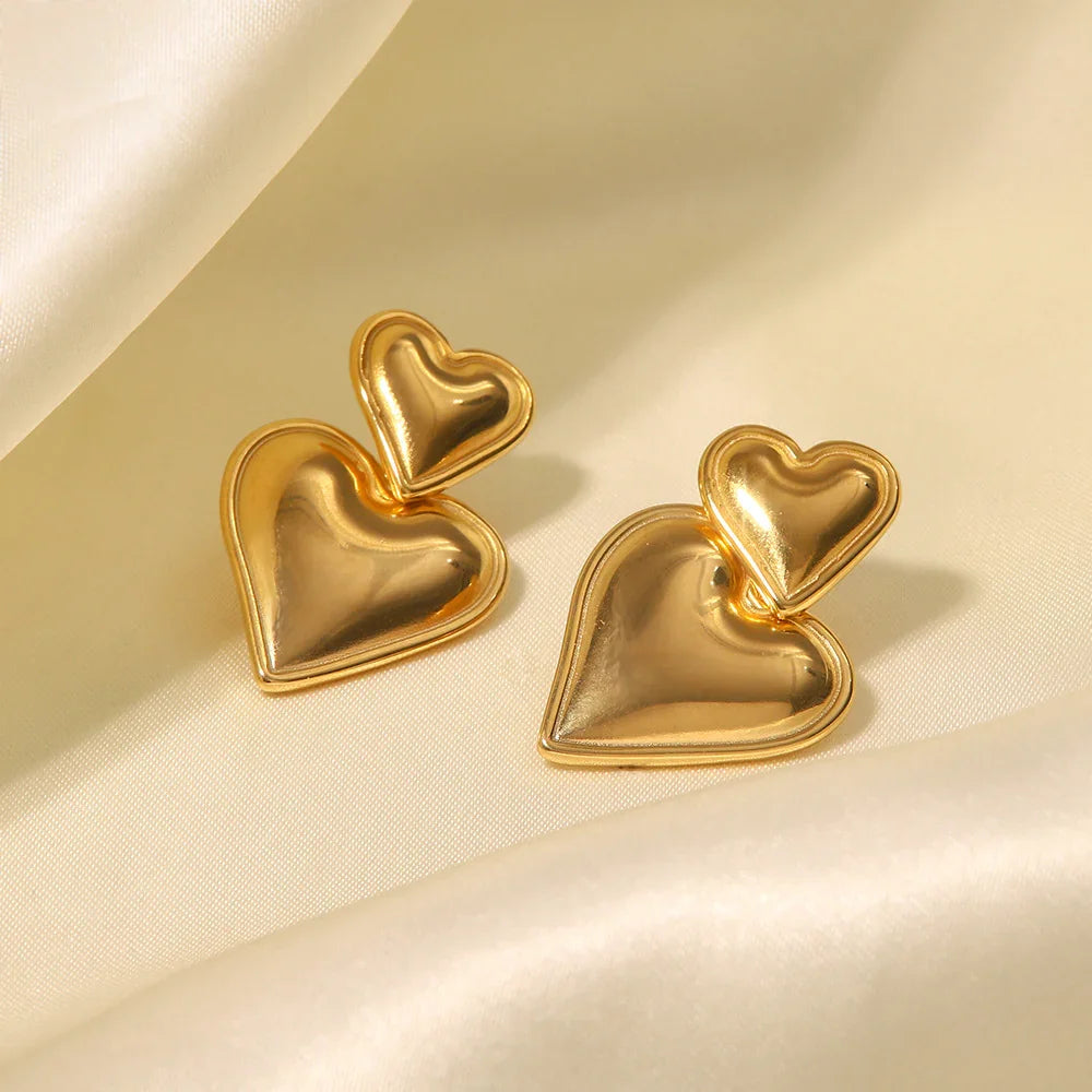 Boucles d'oreilles cœur doré Zofia