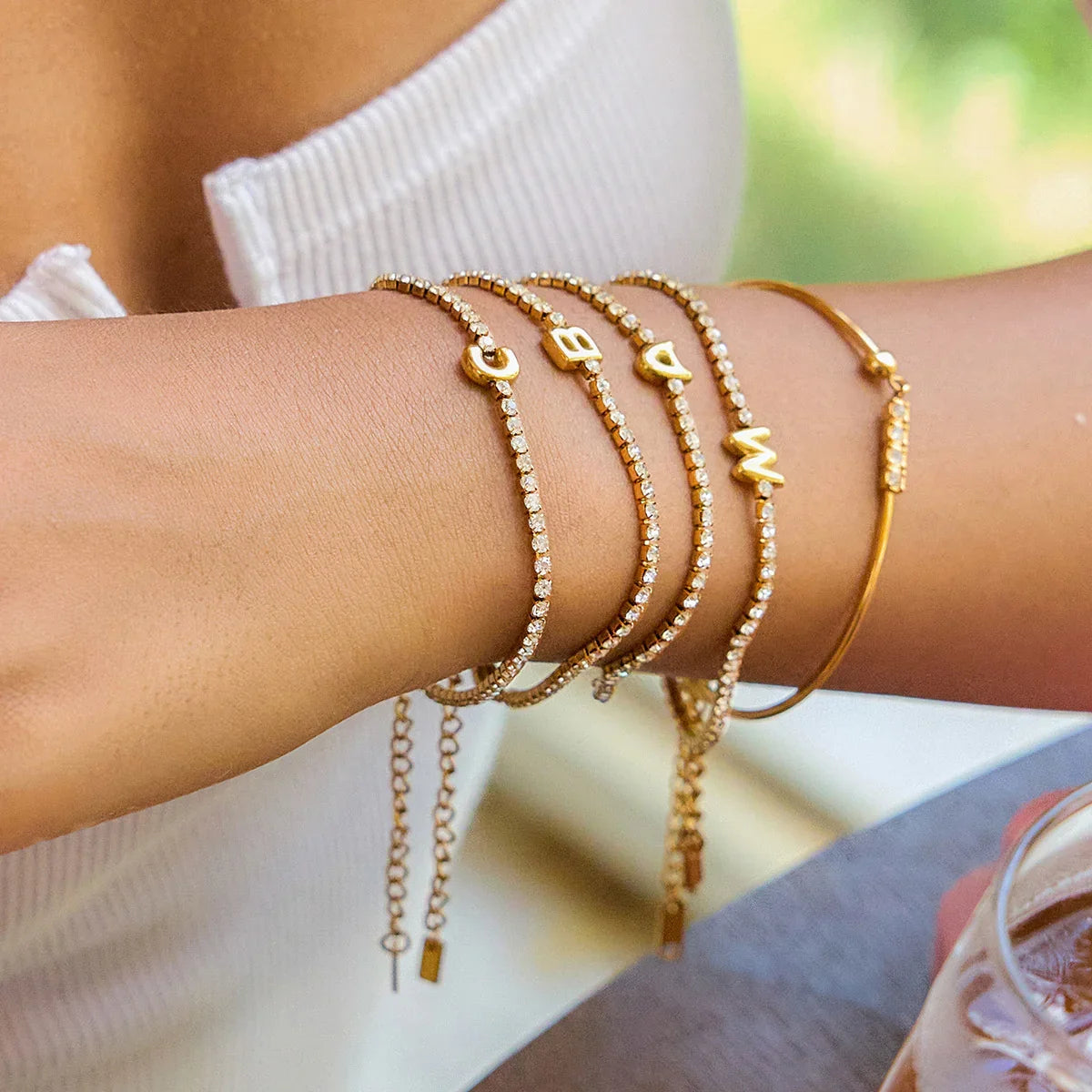 Stridr Edge Bubble Letter Tennis Bracelet