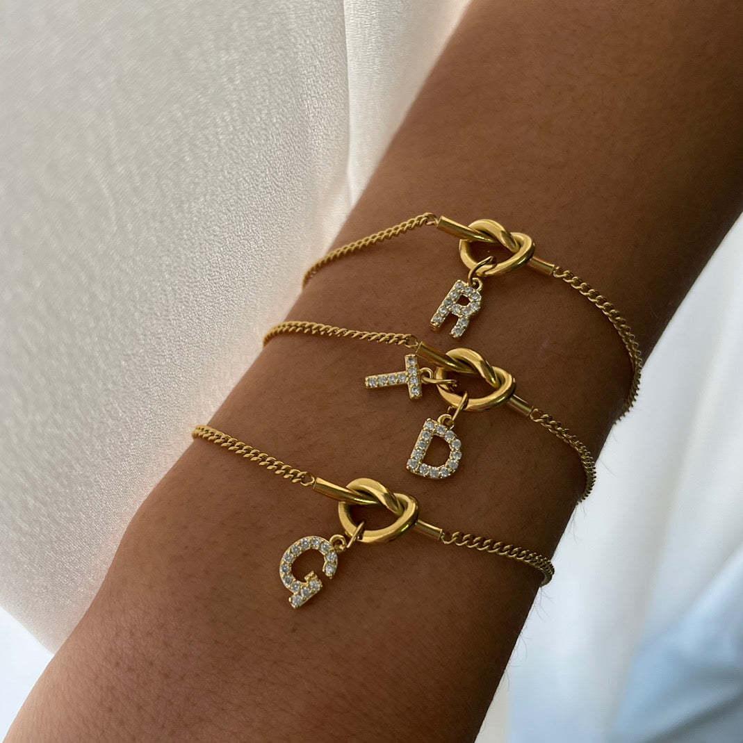 Marisse Diamond Initial Bracelet