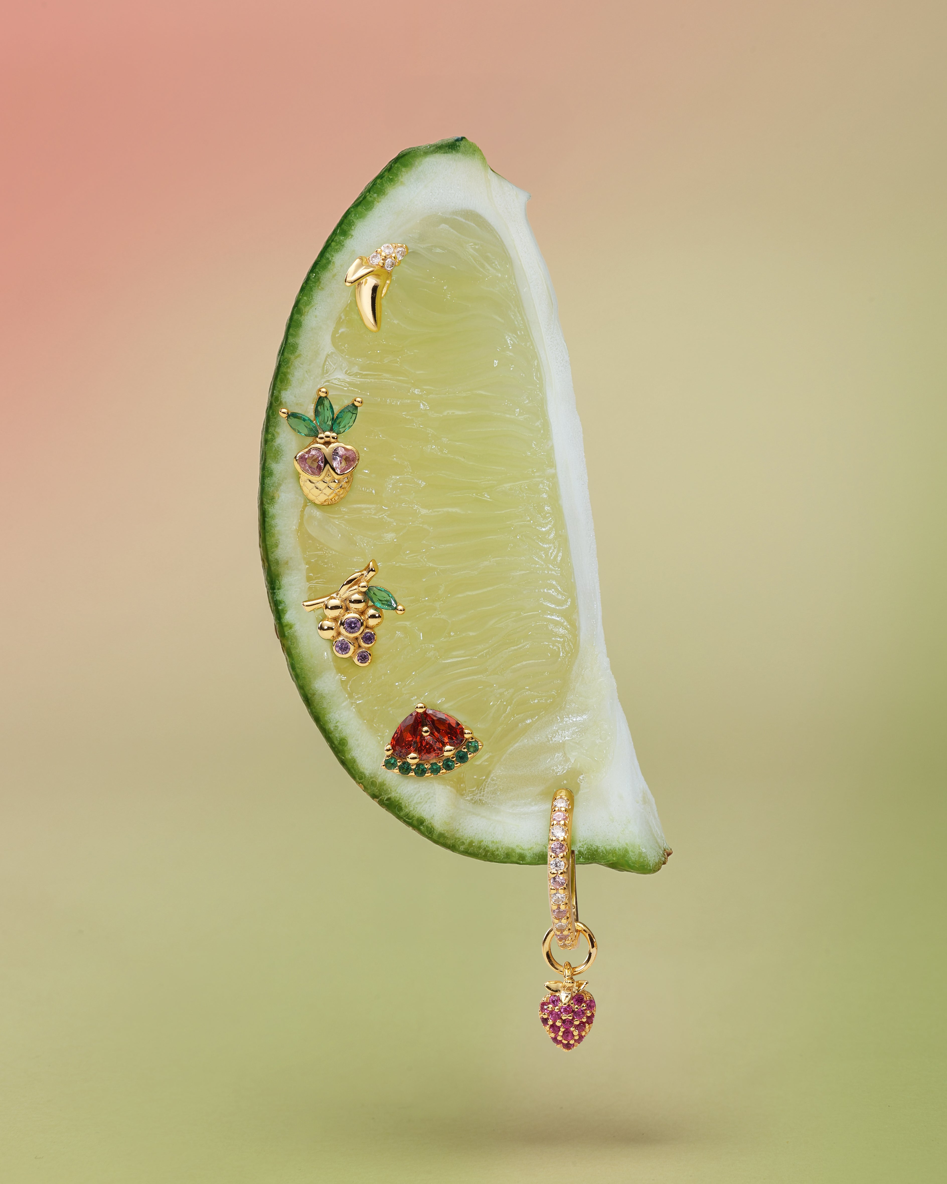 Orchard Grape Stud - 925 Sterling Silver Flat Back