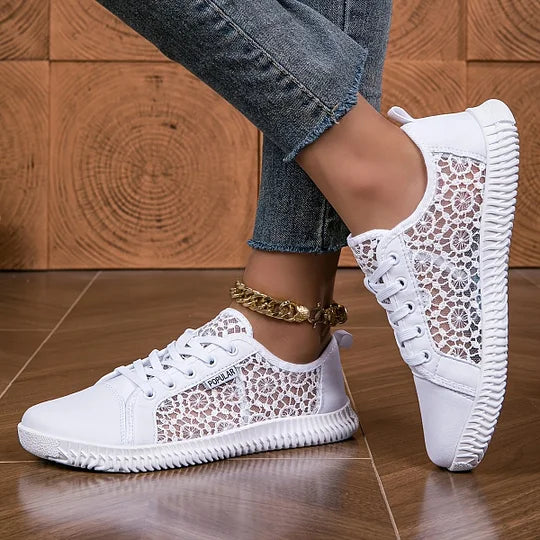 Orly - Breathable Mesh Lace-Up Loafers