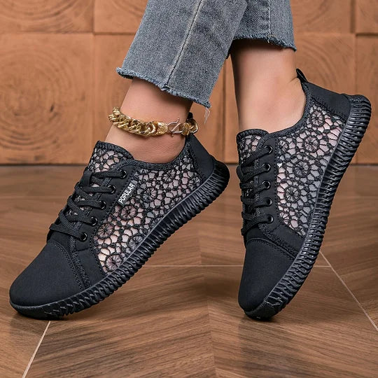 Orly - Breathable Mesh Lace-Up Loafers