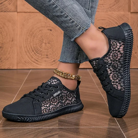 Orly - Breathable Mesh Lace-Up Loafers