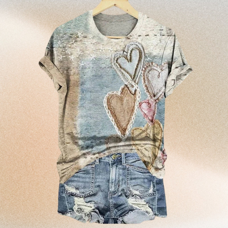 Otmar – Vintage T-Shirt with Heart Prints