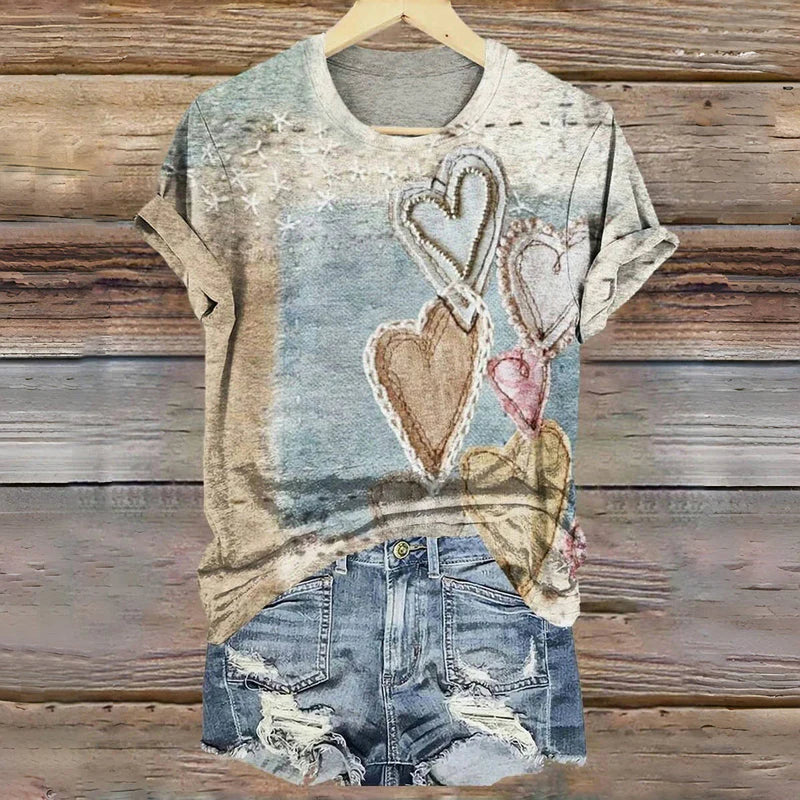 Otmar – Vintage T-Shirt with Heart Prints