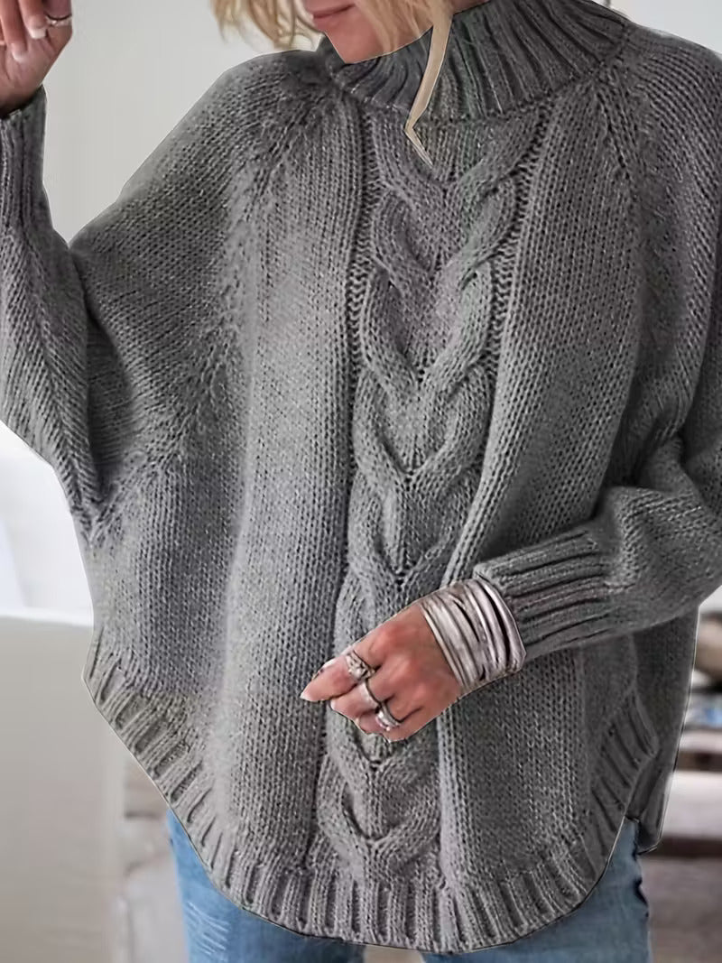 Pamella – Plus Size Sweater with Cable Knit Pattern