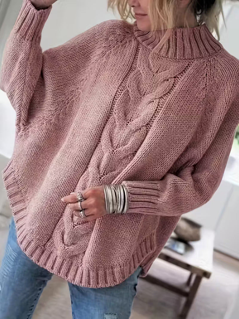 Pamella – Plus Size Sweater with Cable Knit Pattern
