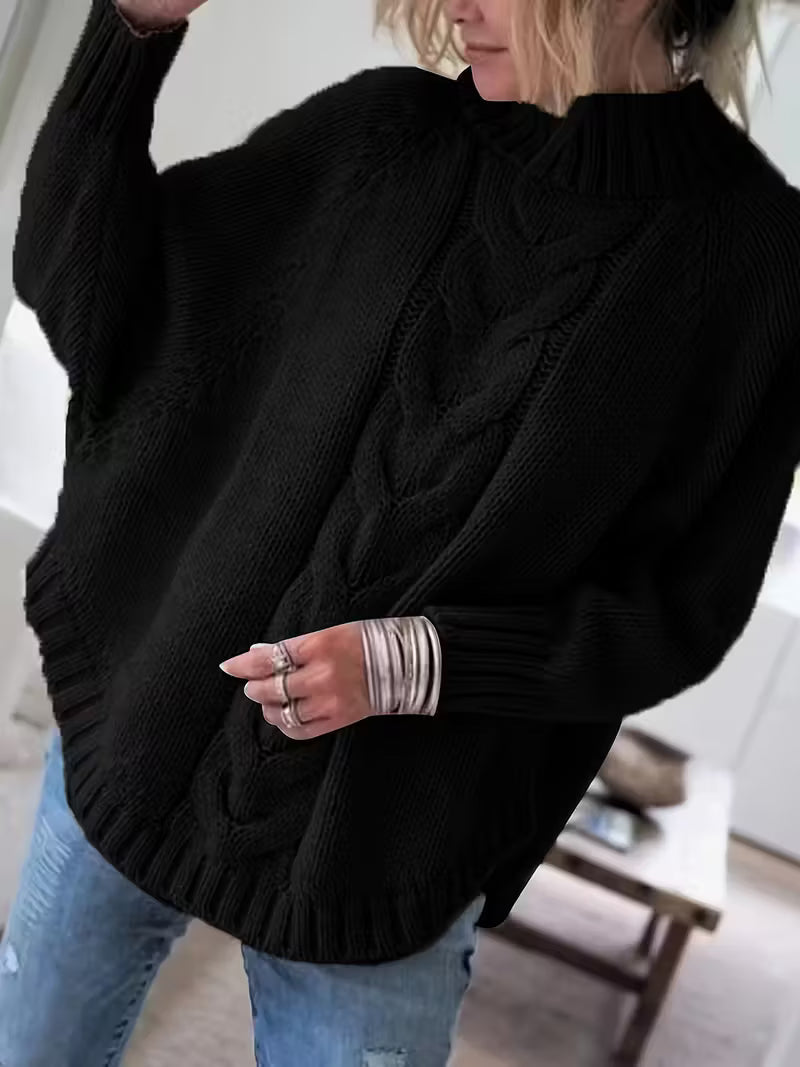 Pamella – Plus Size Sweater with Cable Knit Pattern