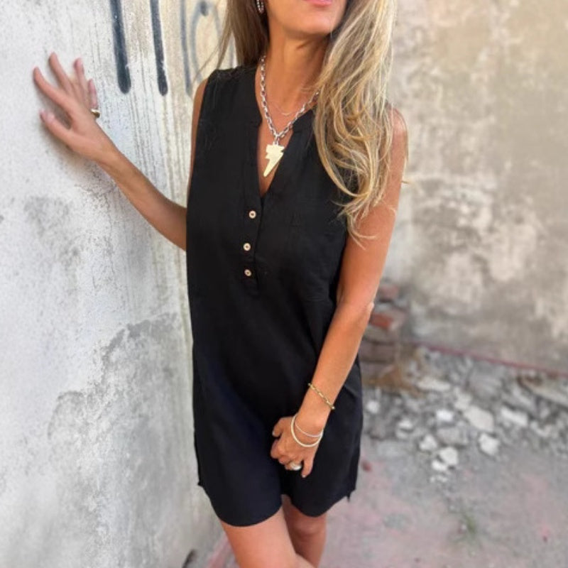 Paula - Sleeveless Dress with V-Neck