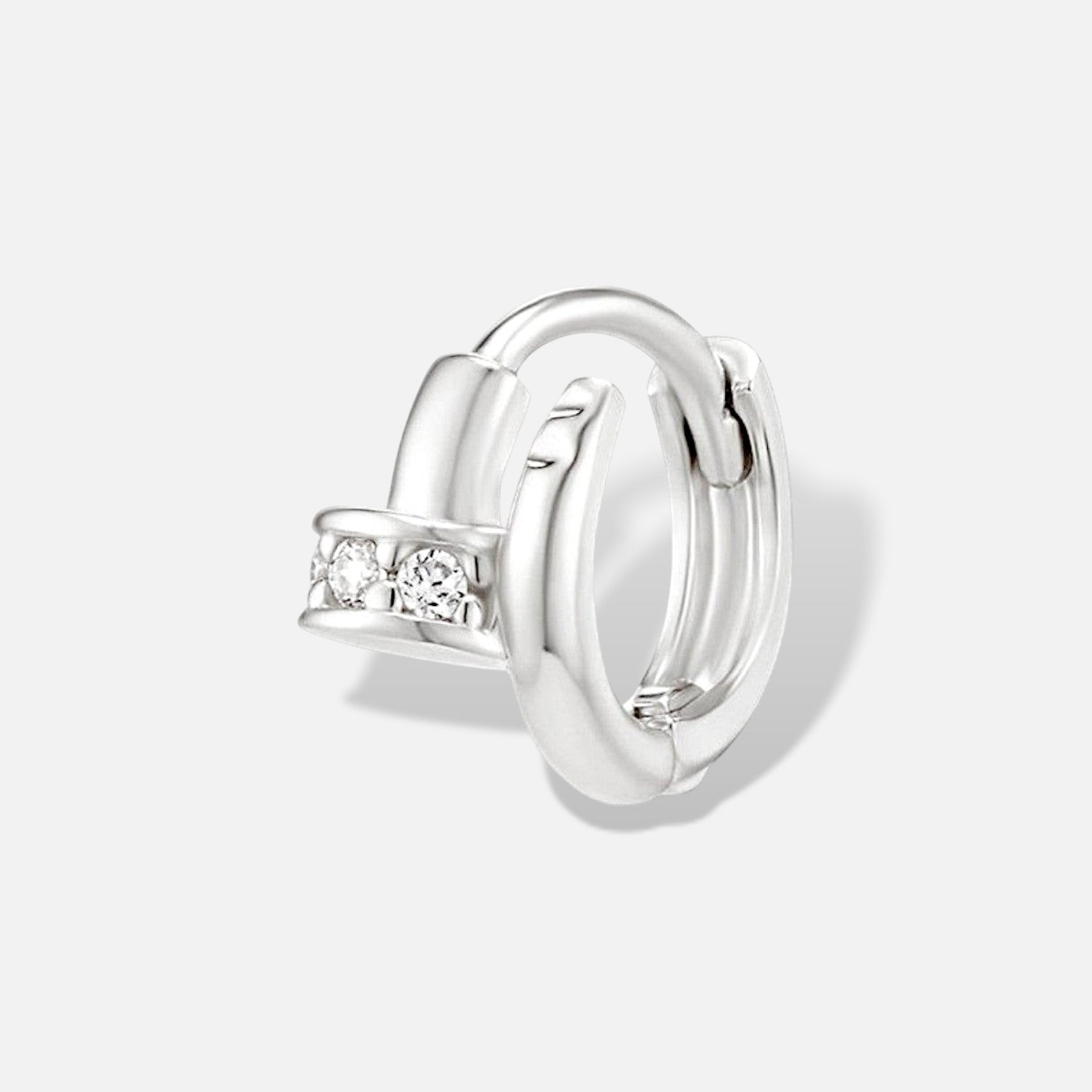 Petite Nail Huggie Hoop Earring