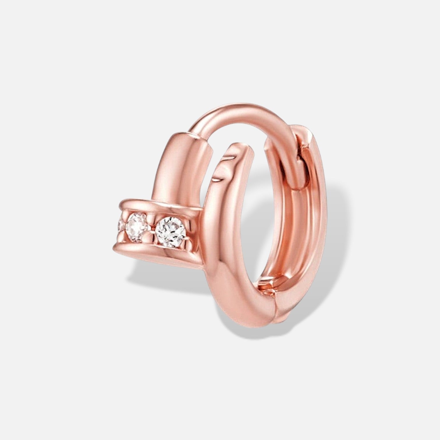 Petite Nail Huggie Hoop Earring