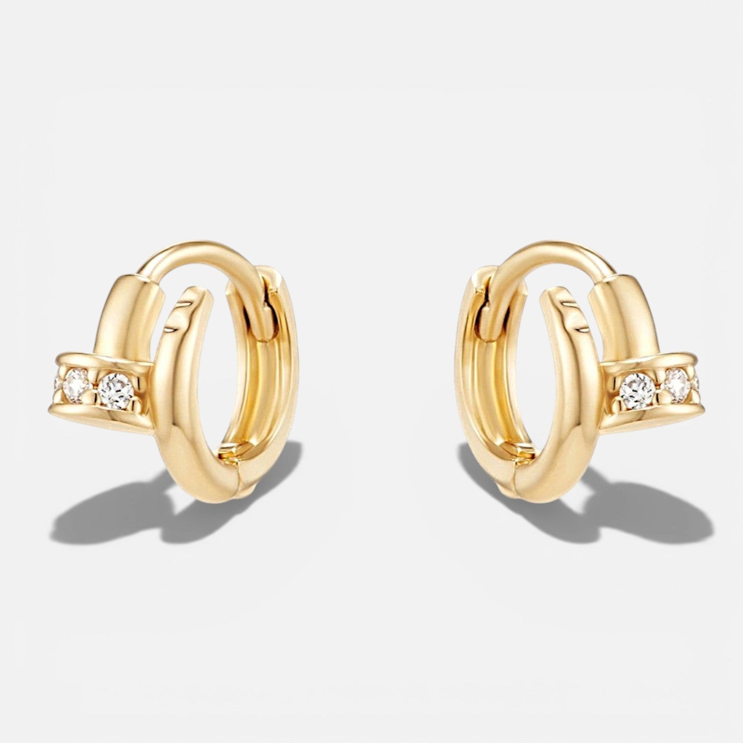 Petite Nail Huggie Hoop Earring