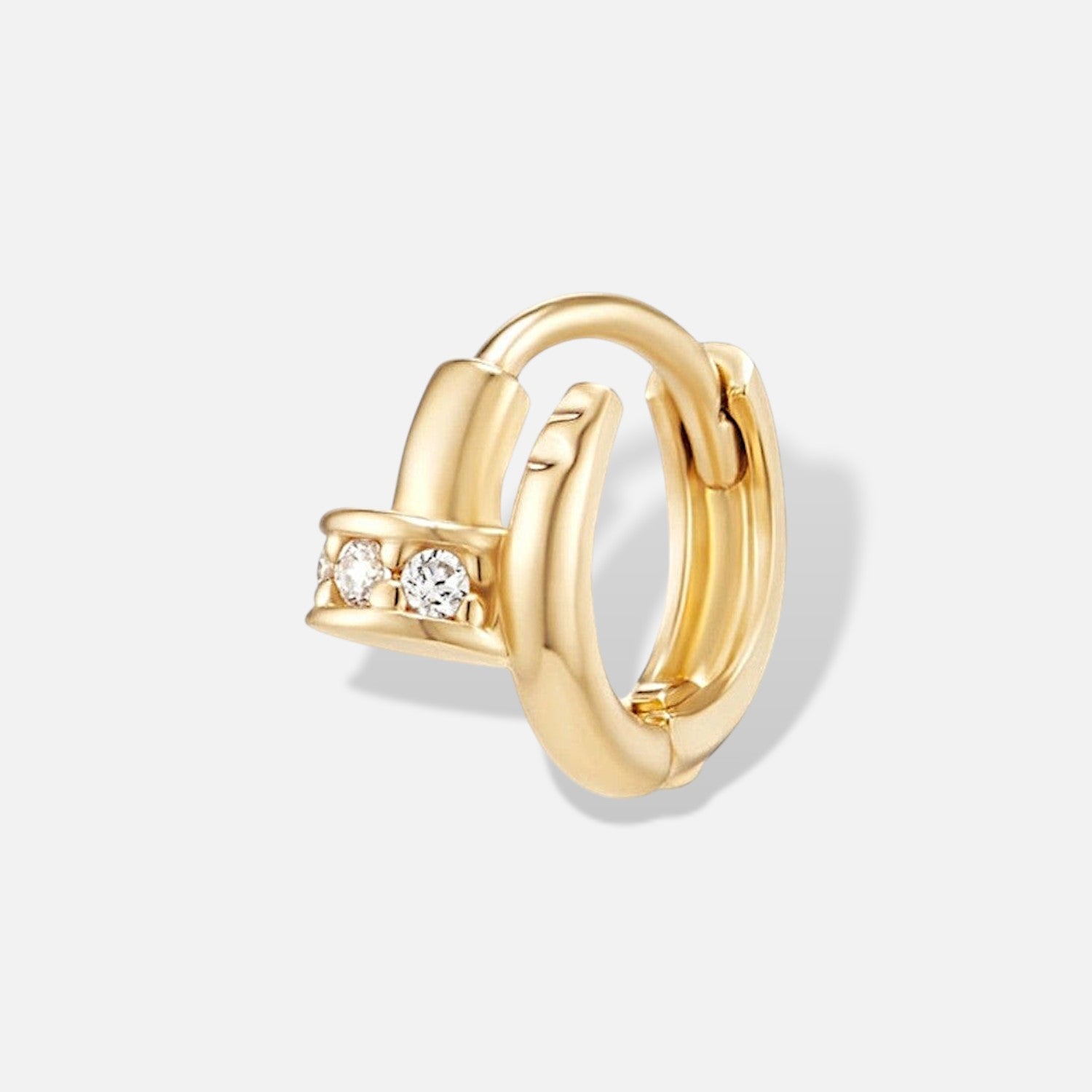 Petite Nail Huggie Hoop Earring