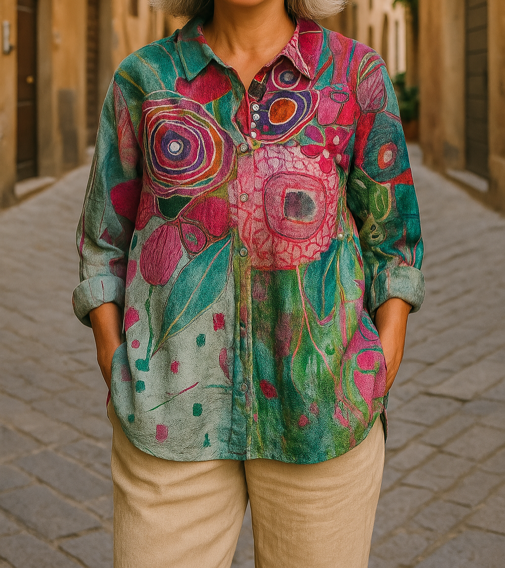 Petra - Casual Blouse with Floral Pattern