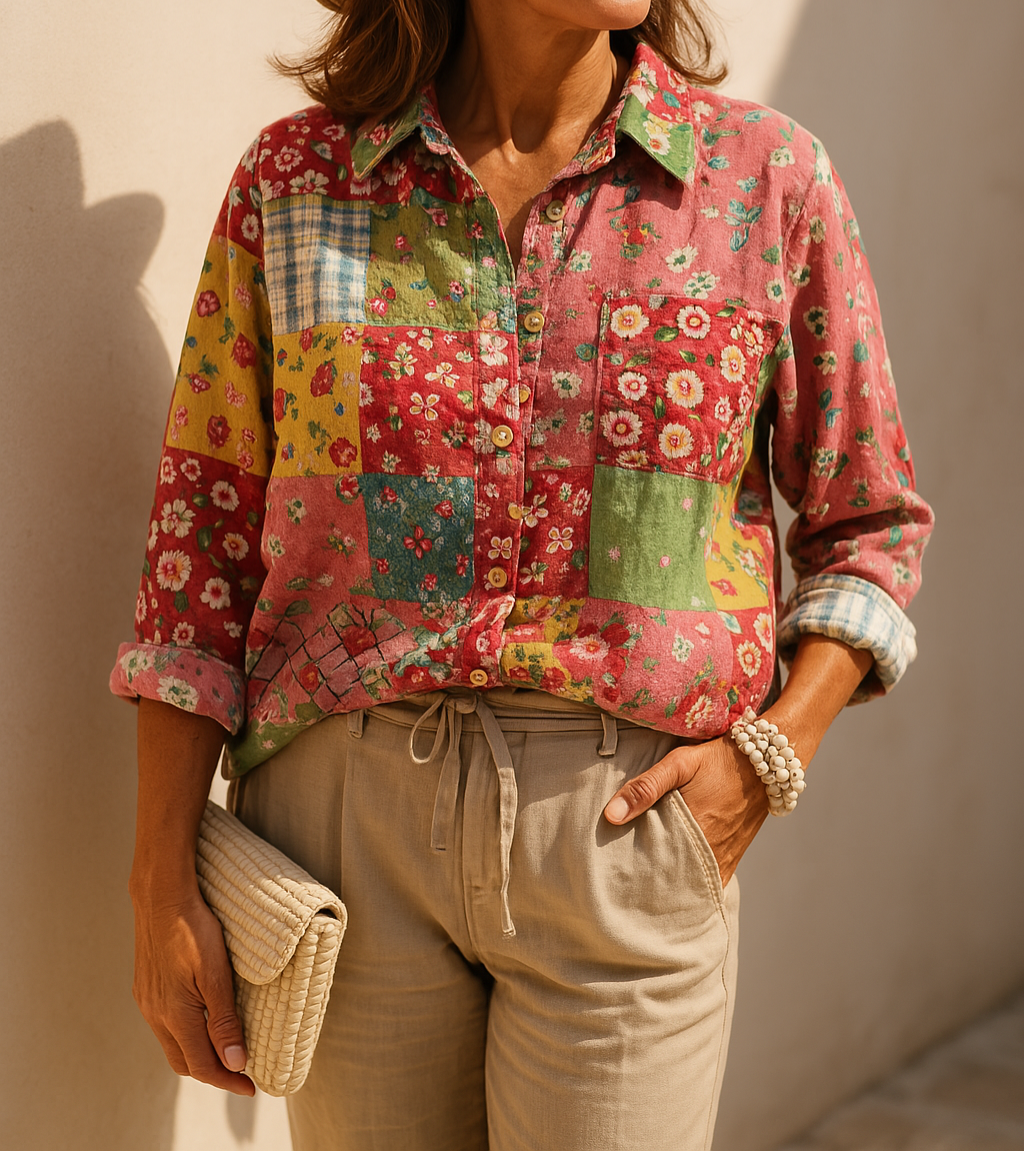 Petra - Casual Blouse with Floral Pattern