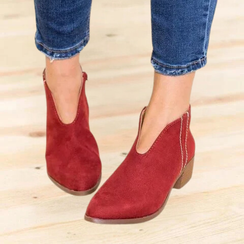 Philomena - V-Shaped Boots with Zipper