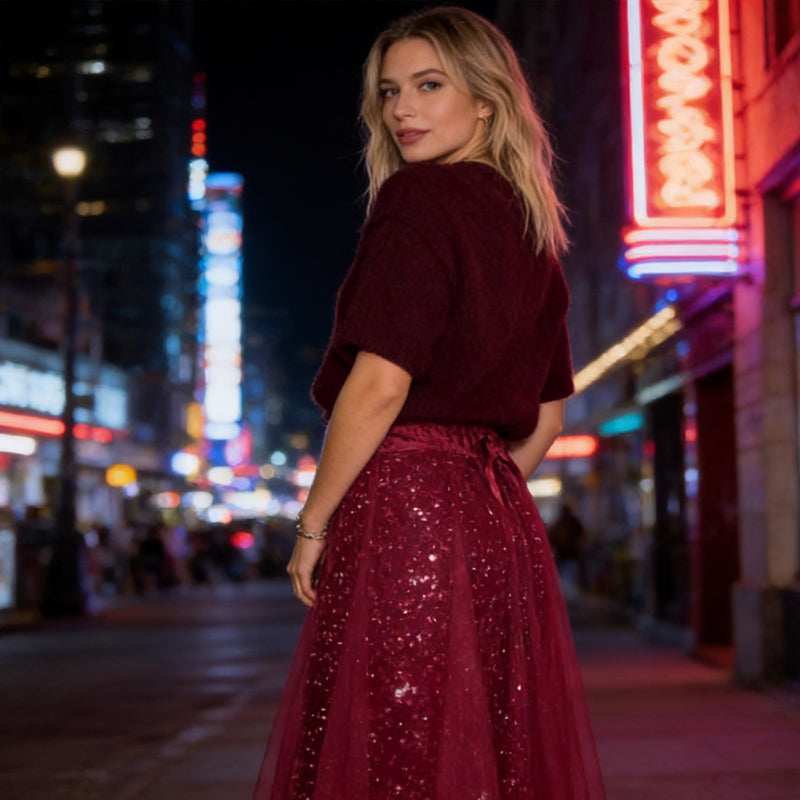 Pnina - Stylish Glitter Top and Tulle Skirt