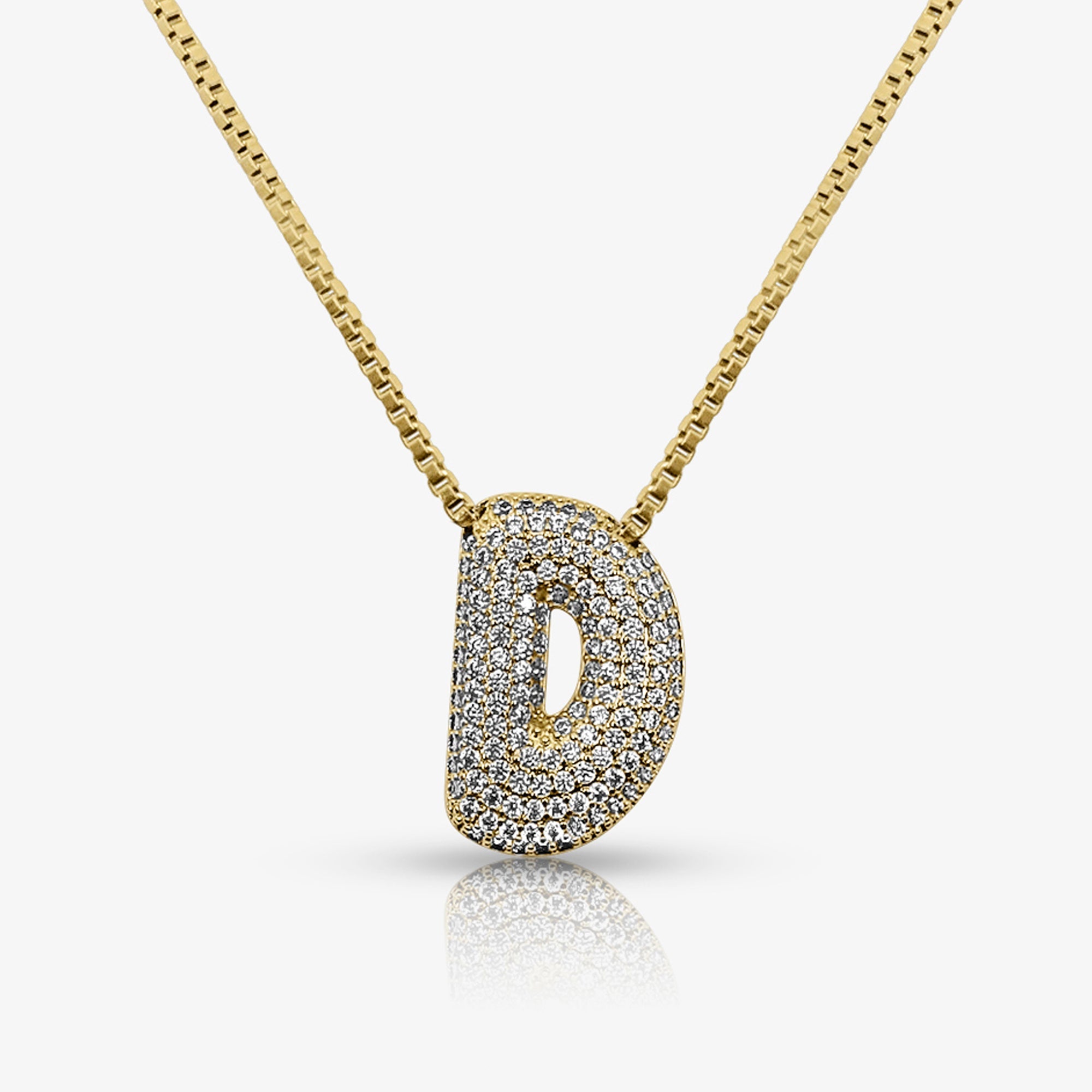 Prism Pavé Bubble Initial Necklace