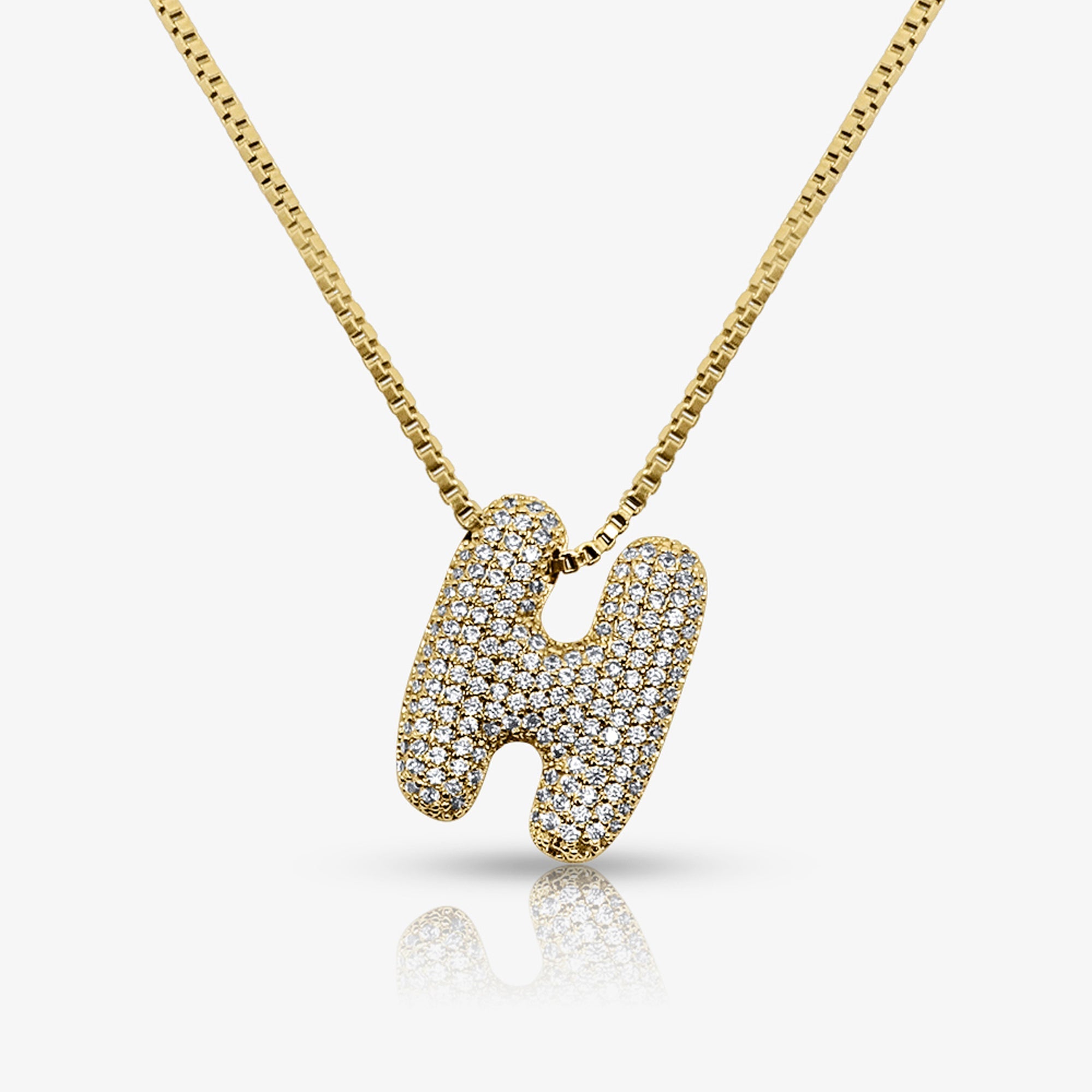 Prism Pavé Bubble Initial Necklace