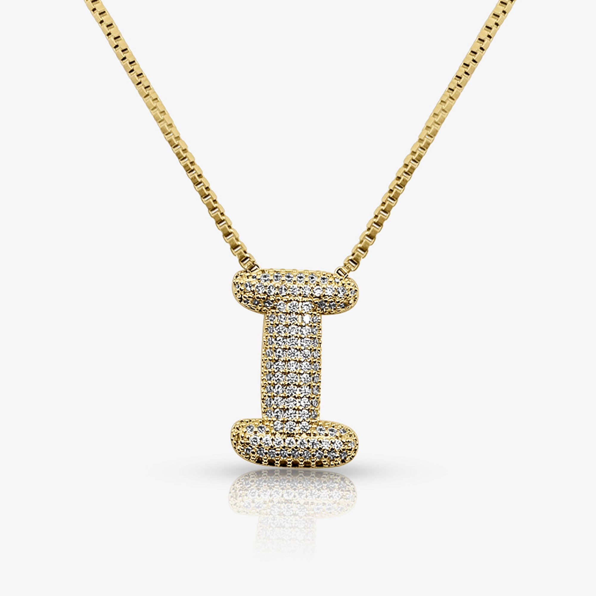 Prism Pavé Bubble Initial Necklace