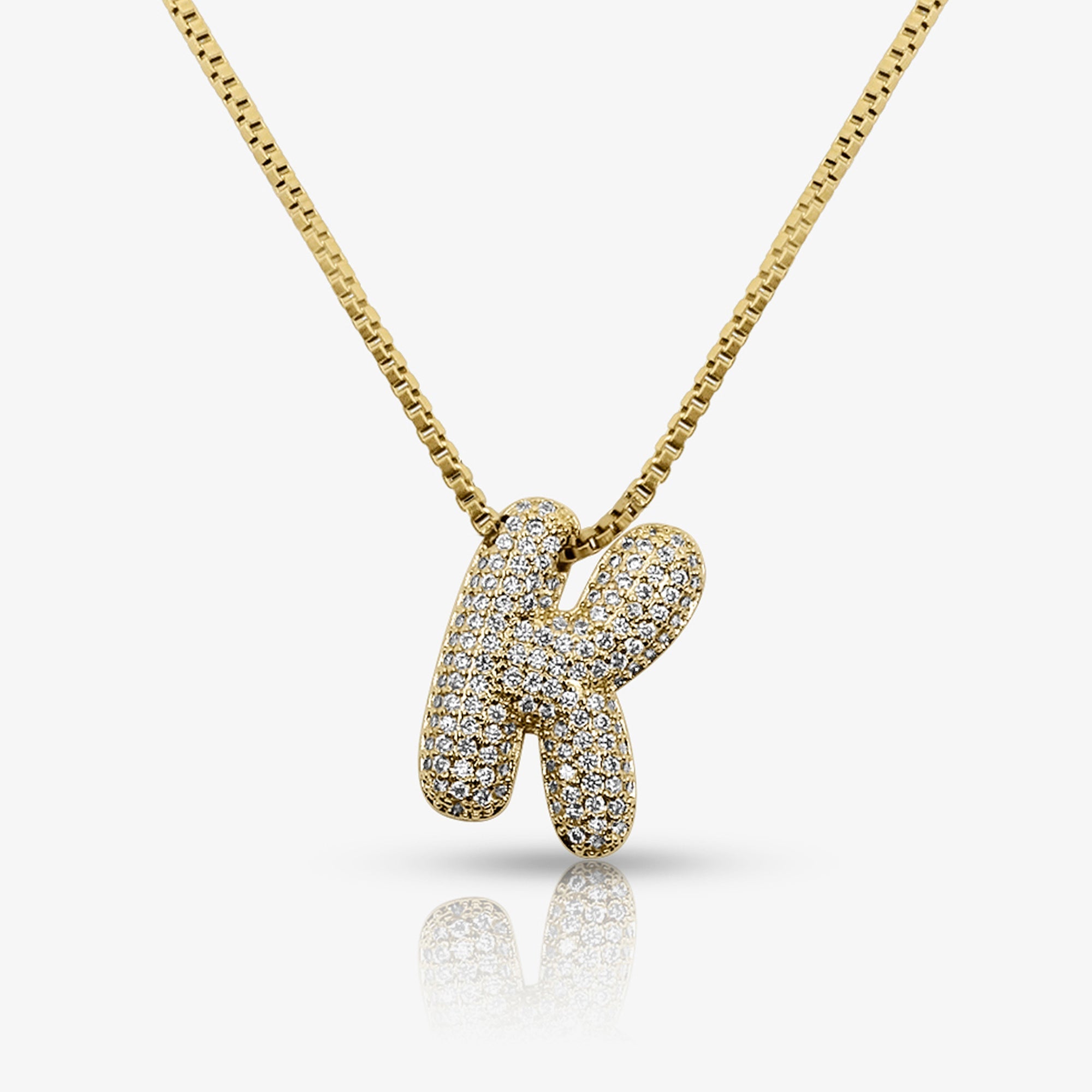 Prism Pavé Bubble Initial Necklace
