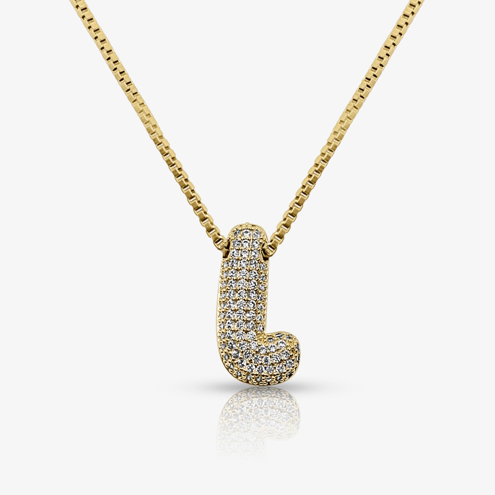 Prism Pavé Bubble Initial Necklace