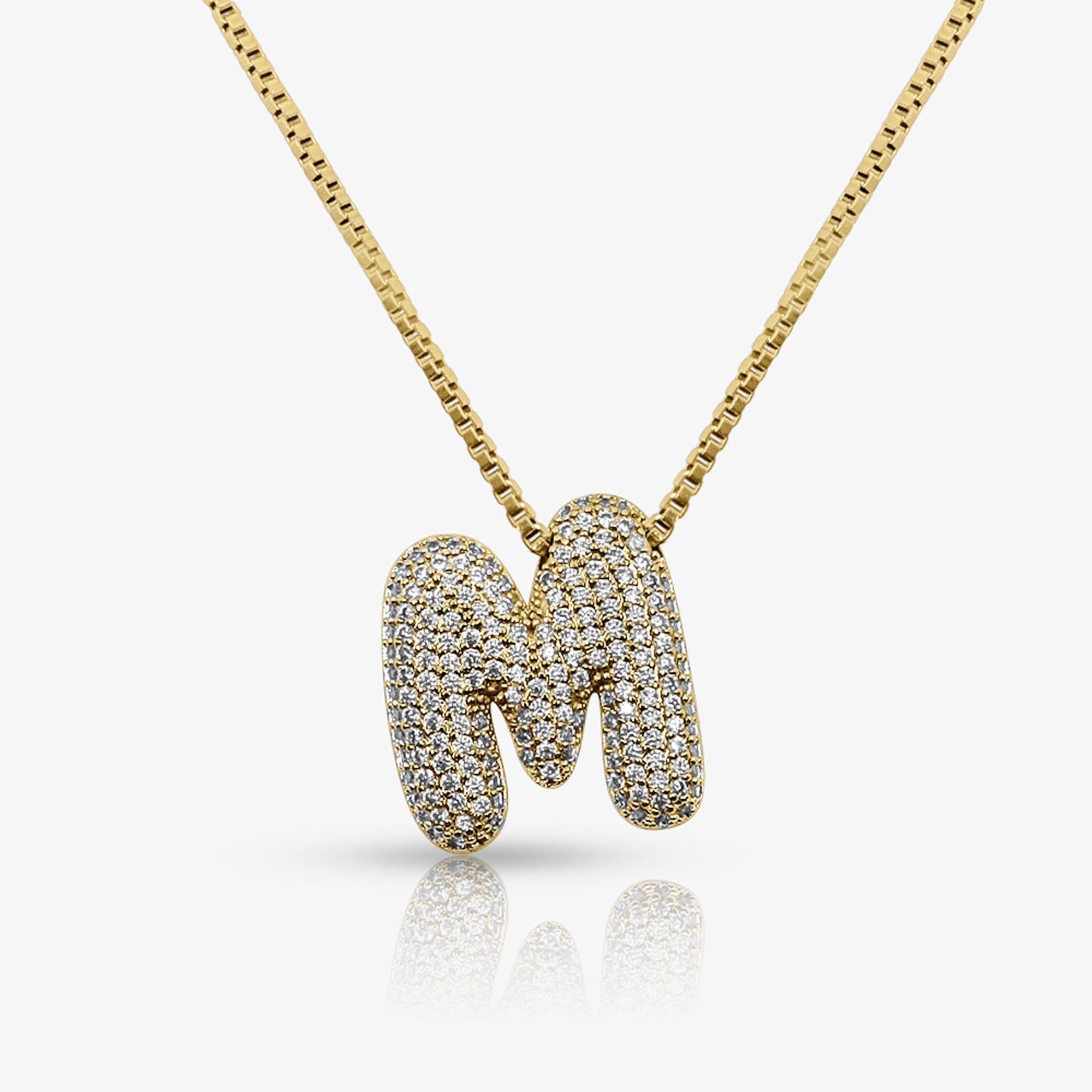Prism Pavé Bubble Initial Necklace
