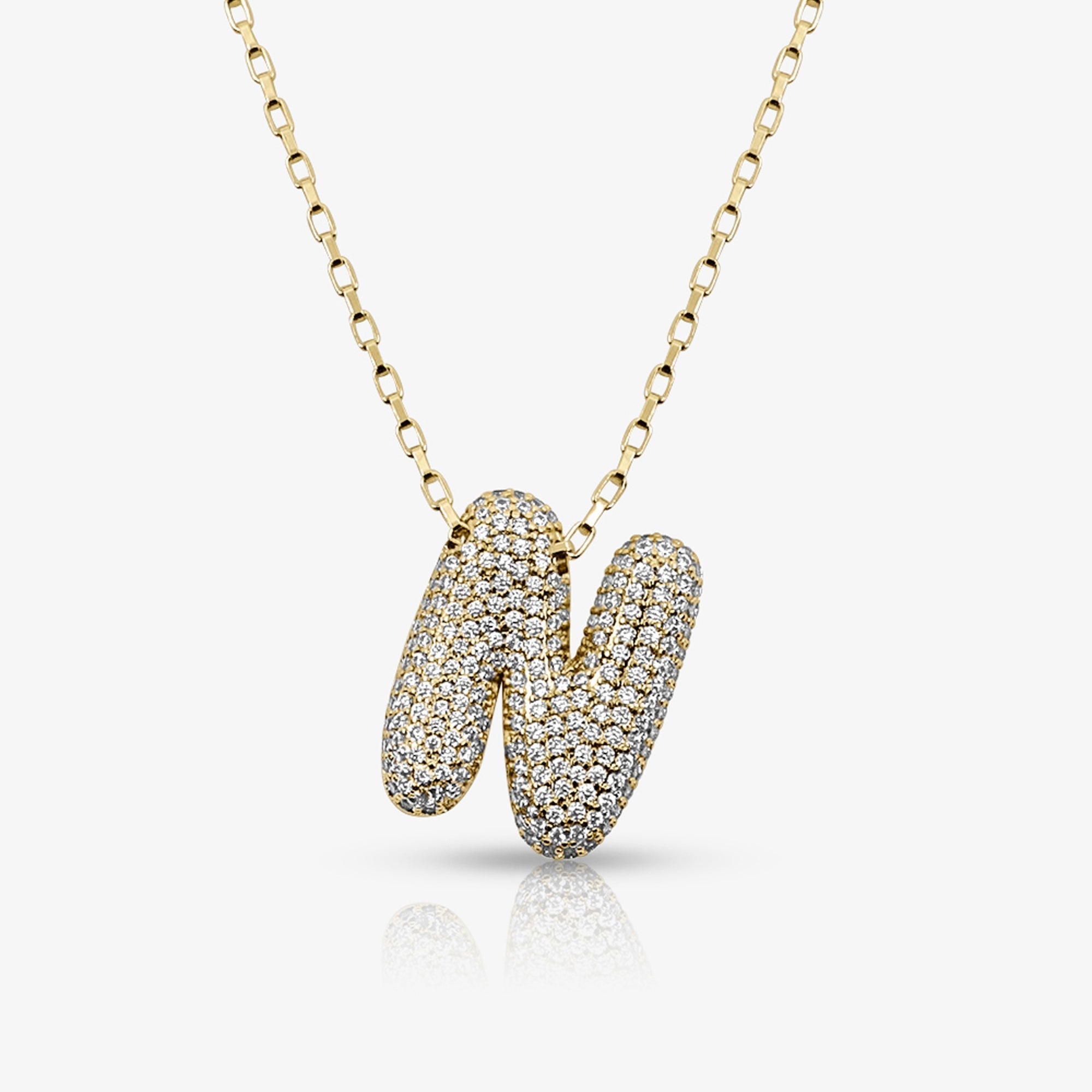 Prism Pavé Bubble Initial Necklace
