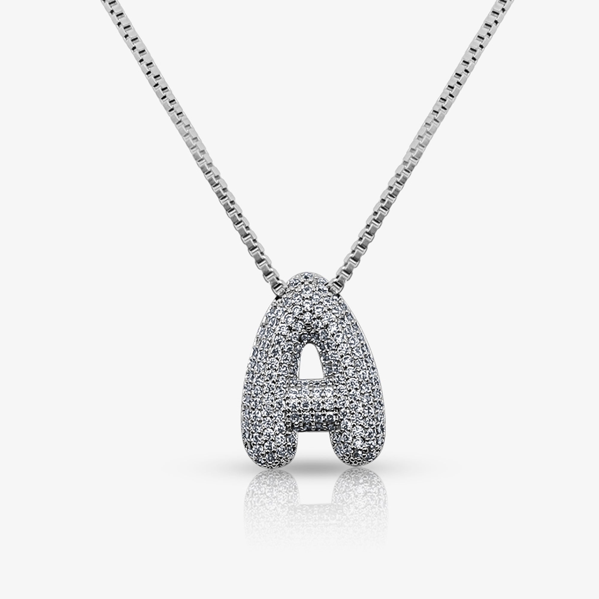 Prism Pavé Bubble Initial Necklace