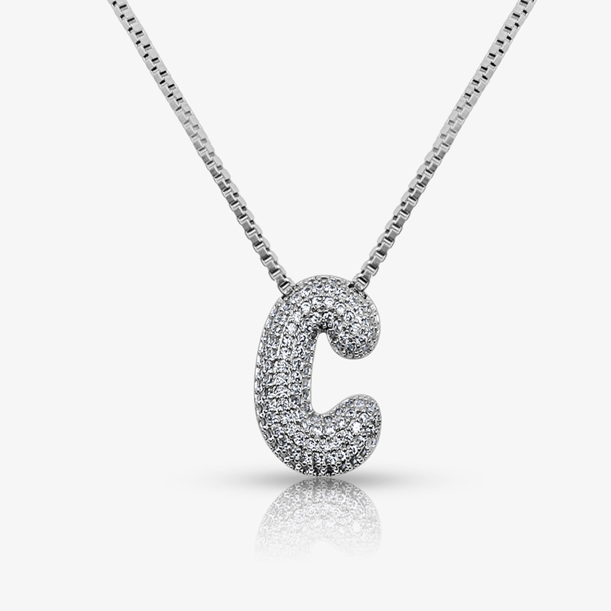 Prism Pavé Bubble Initial Necklace