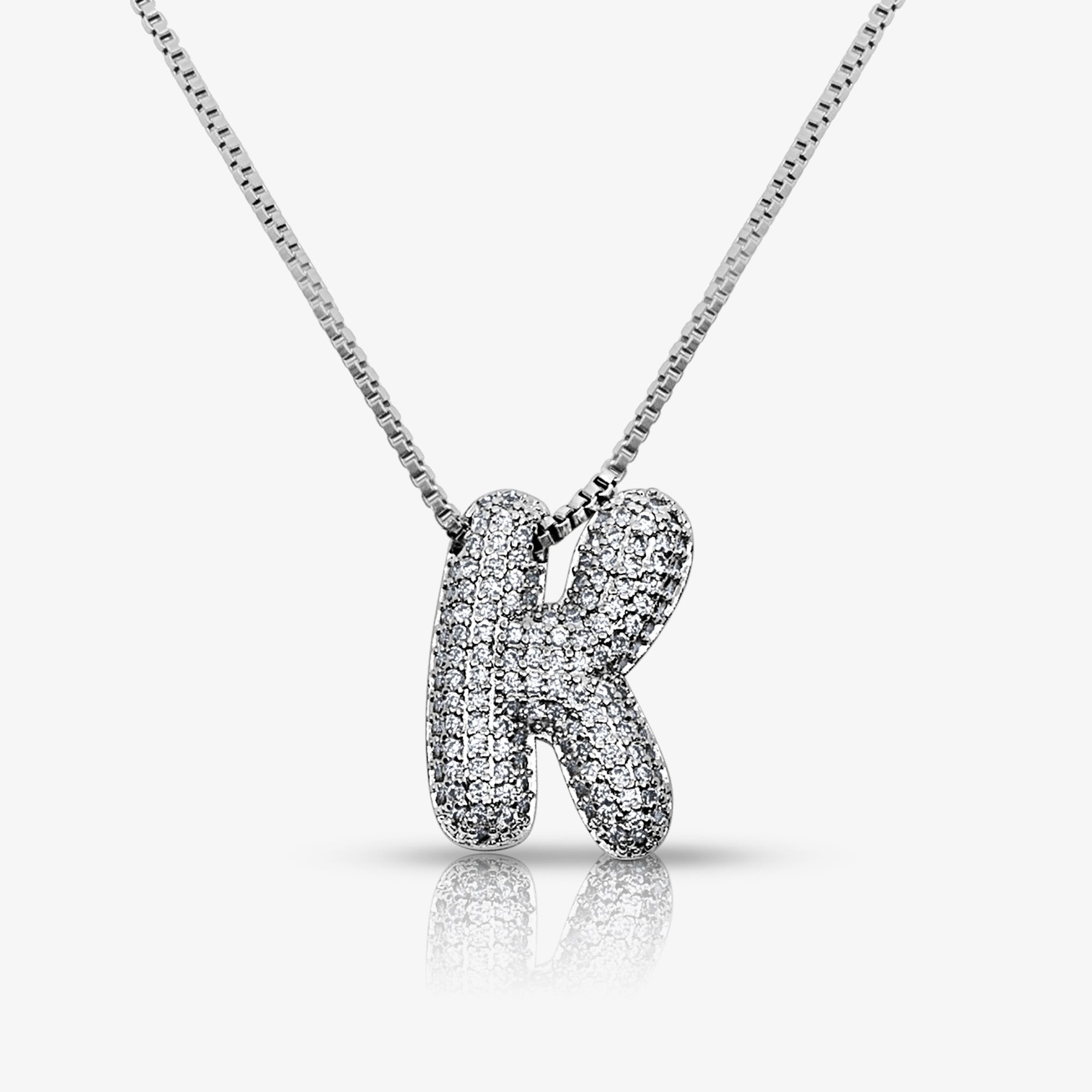Prism Pavé Bubble Initial Necklace