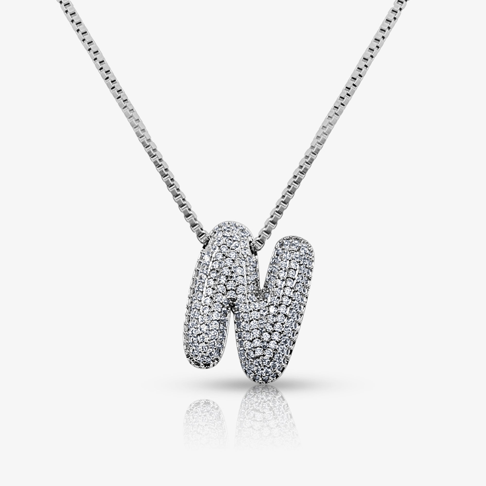 Prism Pavé Bubble Initial Necklace