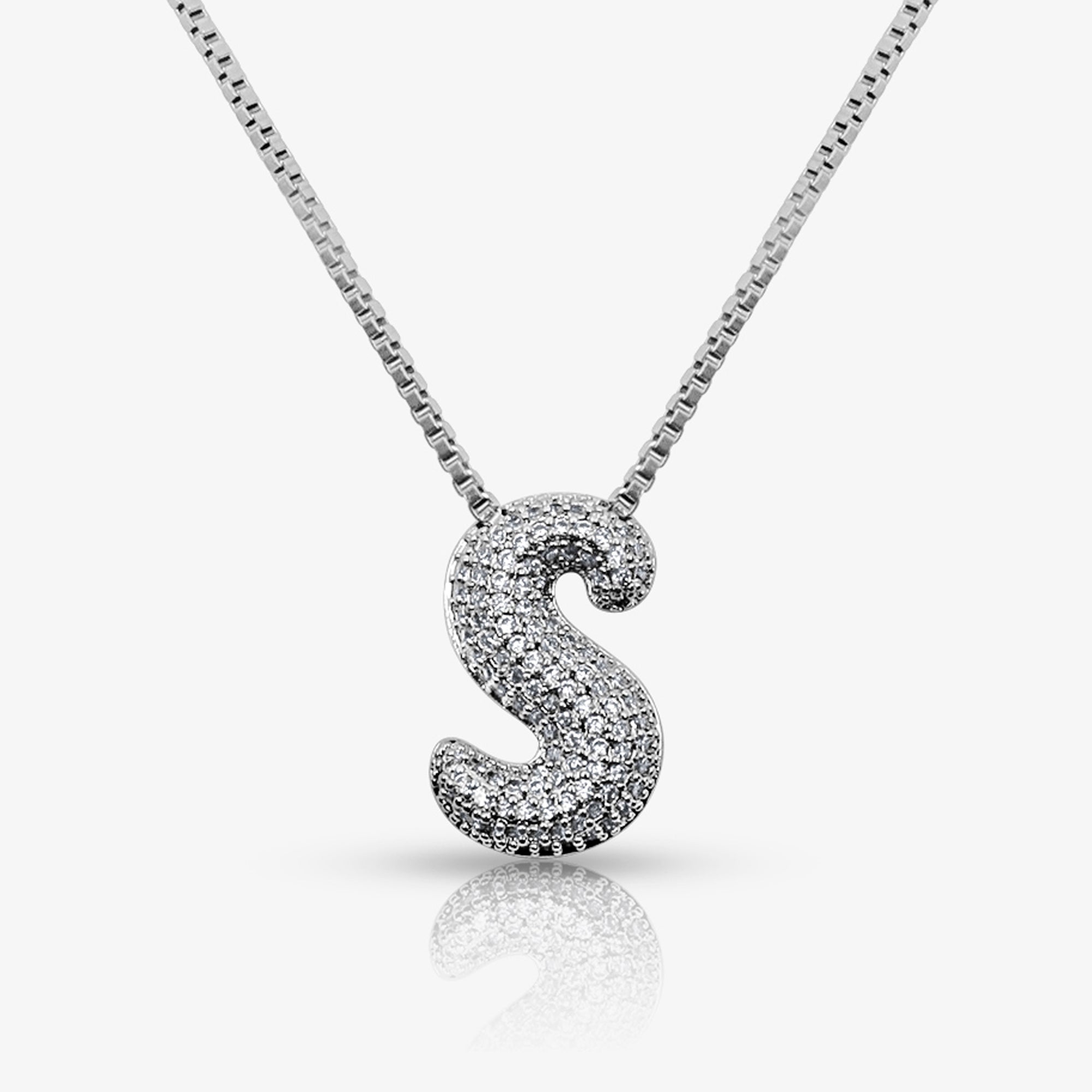 Prism Pavé Bubble Initial Necklace