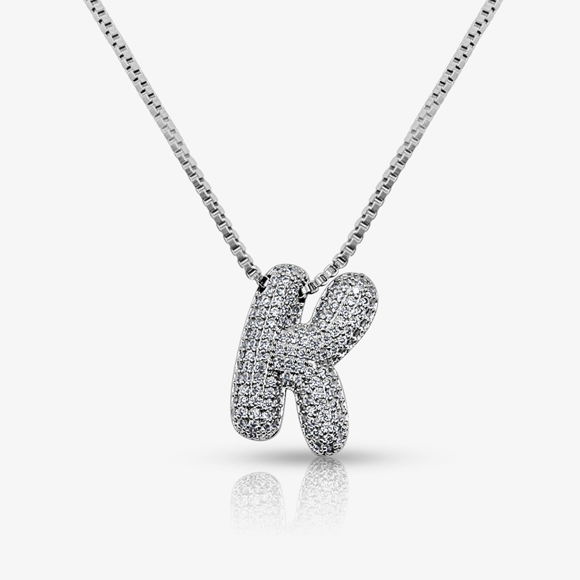 Prism Pavé Bubble Initial Necklace