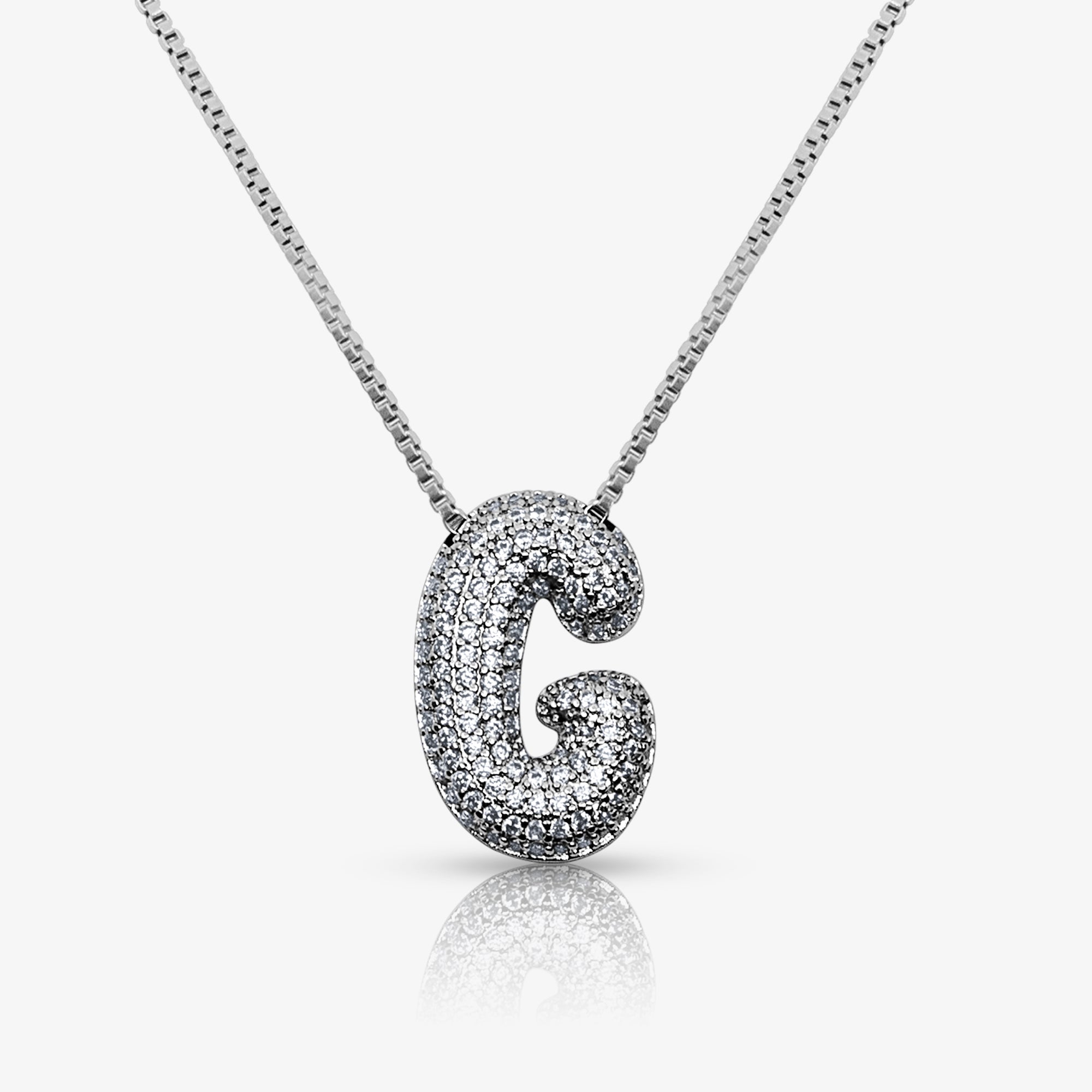Prism Pavé Bubble Initial Necklace