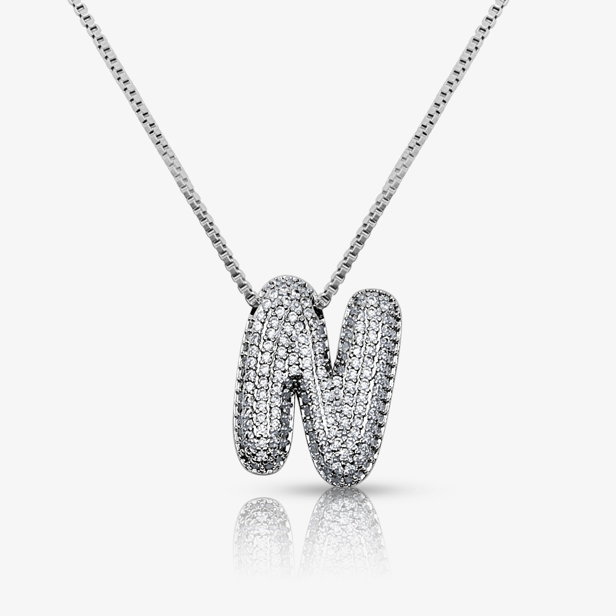 Prism Pavé Bubble Initial Necklace